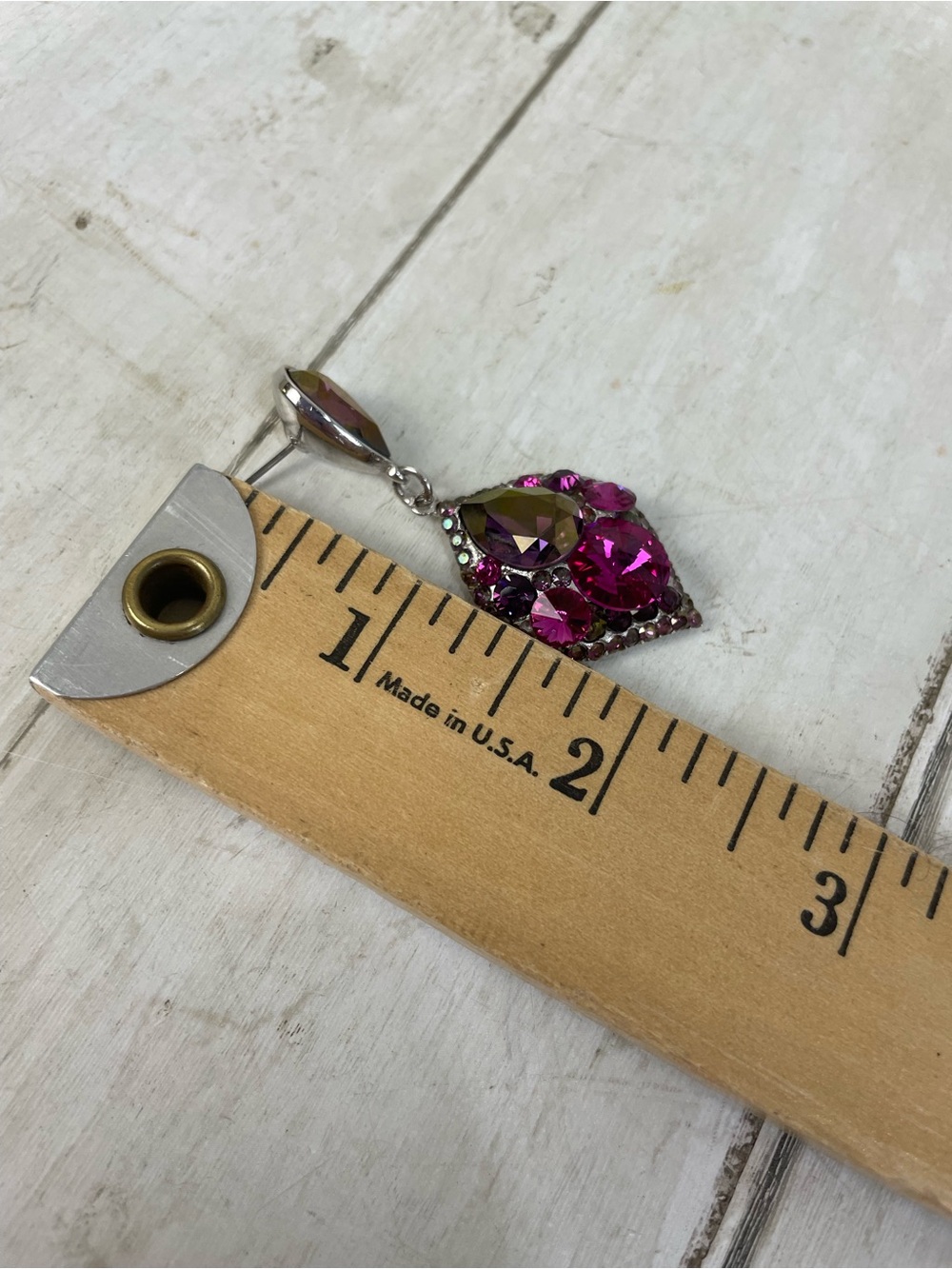 Stephanie Somers Drop Earrings Magenta iridescent - Excellent Condition - Picture 8 of 8